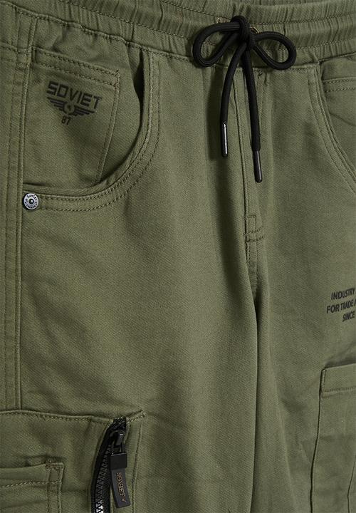 SOVIET - Boys fashion cargo jogger - olive