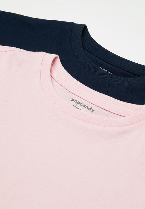 Pop Candy - 2 Pack tee - navy & pink
