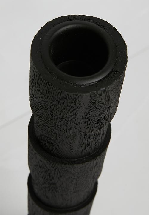 Sixth Floor - Textured Large Candle holder -Black