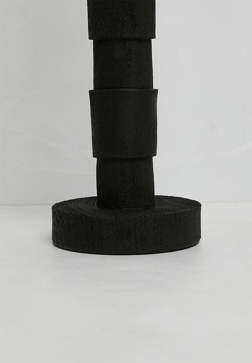 Sixth Floor - Textured Large Candle holder -Black