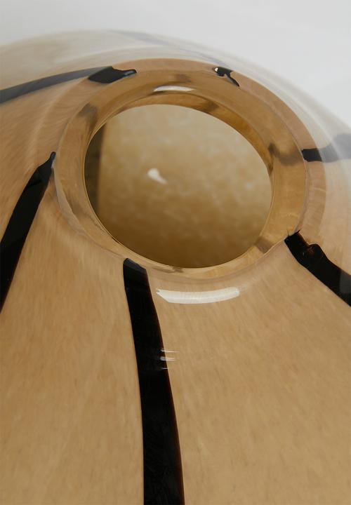 Sixth Floor - Organic Stripe Glass Vase  - Natural & Black 
