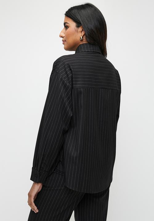 Me&B - Pin Stripe Shirt - Black Pin Stripe