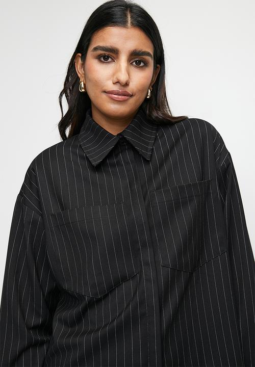 Me&B - Pin Stripe Shirt - Black Pin Stripe