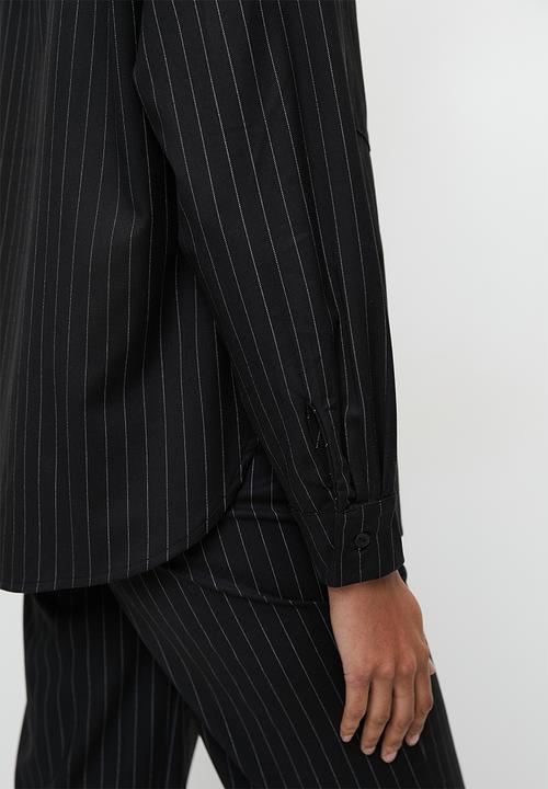 Me&B - Pin Stripe Shirt - Black Pin Stripe