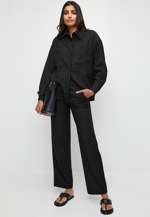 Me&B - Pin Stripe Shirt - Black Pin Stripe