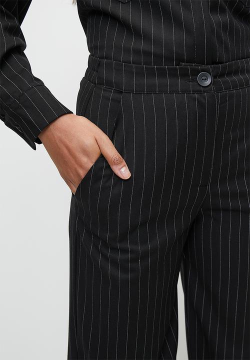 Me&B - Wide leg pant in - Black pinstripe