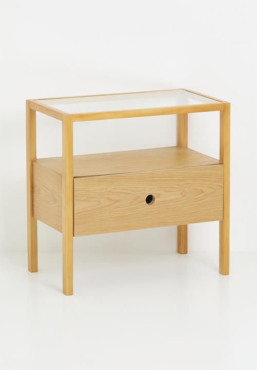 Sixth Floor - Hannah oak veneer bedside table-natural