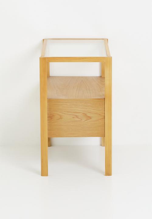 Sixth Floor - Hannah oak veneer bedside table-natural