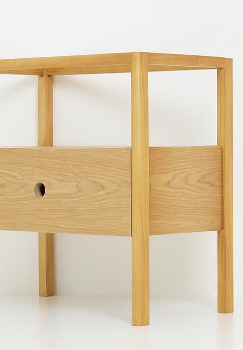 Sixth Floor - Hannah oak veneer bedside table-natural