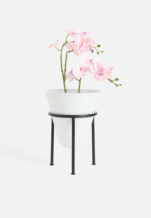 Sixth Floor - Standing Planter - White & Black
