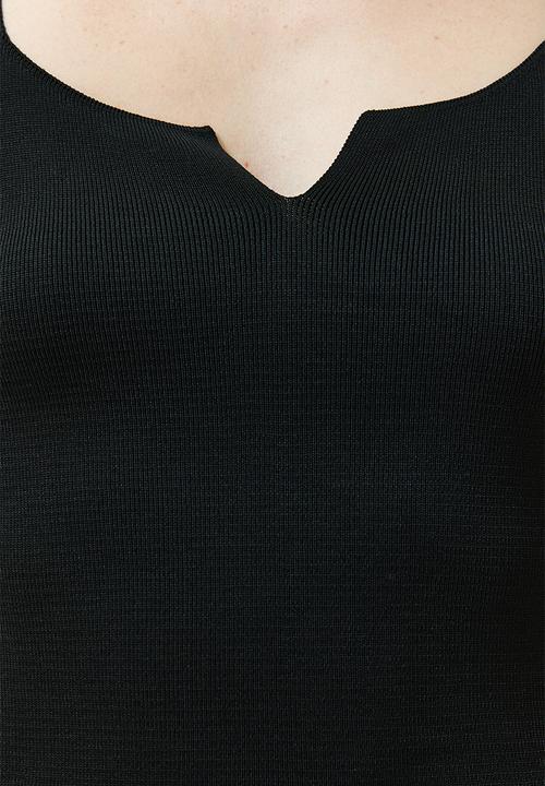 Trendyol - Black Crop Basic Knit Blouse - Schwarz