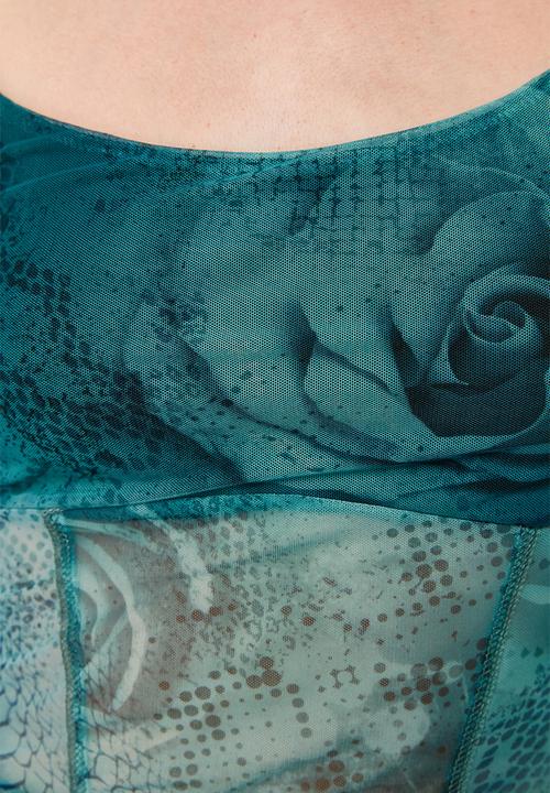 Trendyol - Dark green patterned knit blouse - dark green