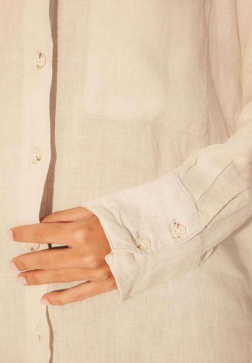 Trendyol - Gray oversize linen shirt - grey