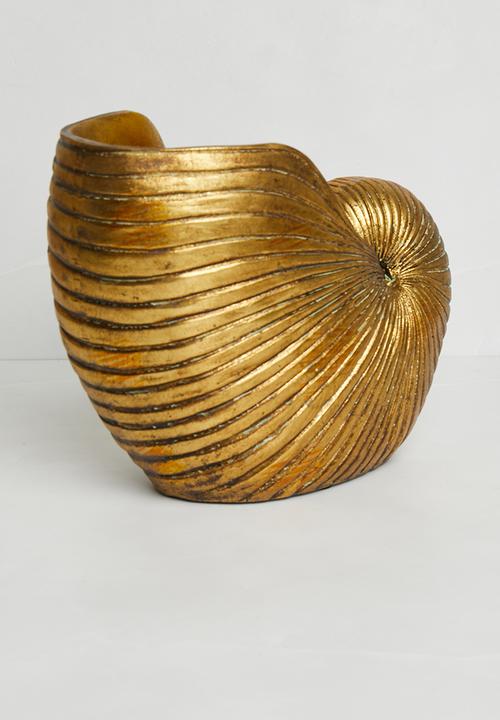 Sixth Floor - Shell Planter/Ice Bucket  - Gold