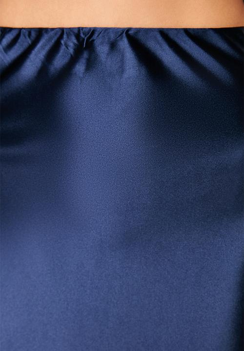Trendyol - Premium satin midi knit skirt - indigo