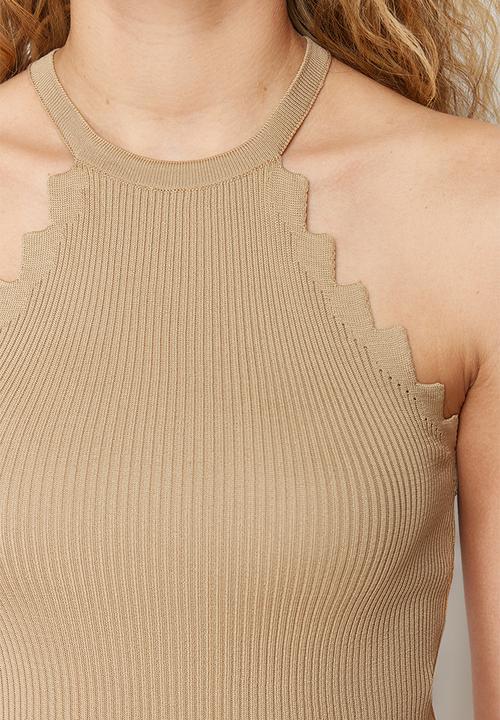 Trendyol - Mink halter neck knit blouse - mink