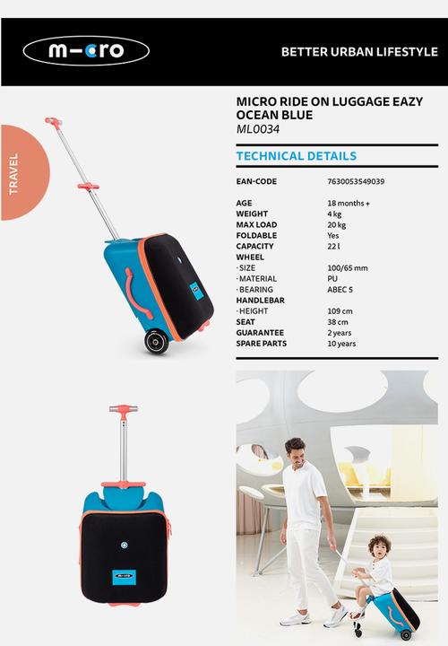 MICRO - Luggage eazy - ocean blue