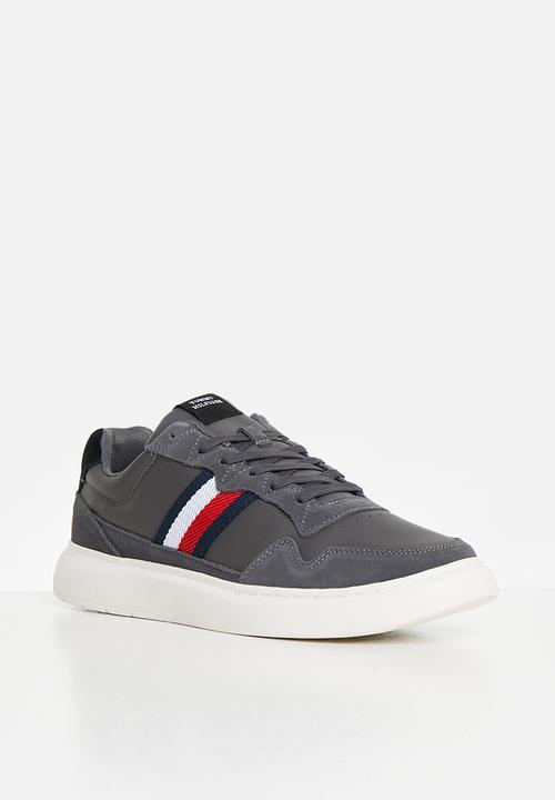 Tommy Hilfiger - Light cupsole lth mix stripes - grey