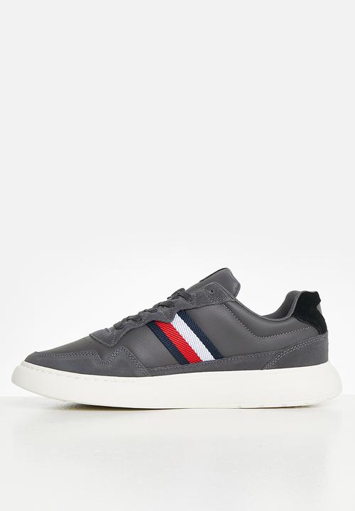 Tommy Hilfiger - Light cupsole lth mix stripes - grey
