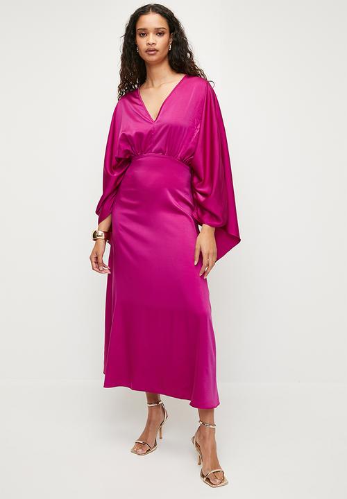 MILLA - Satin cape midi dress - baton rouge
