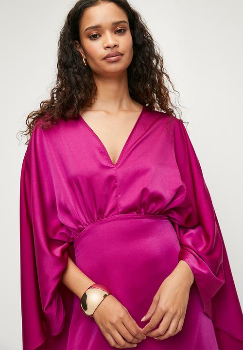 MILLA - Satin cape midi dress - baton rouge