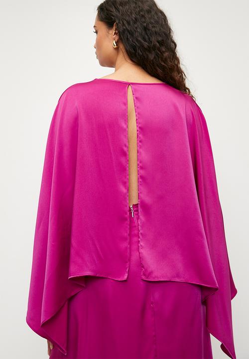 MILLA - Satin cape midi dress - baton rouge