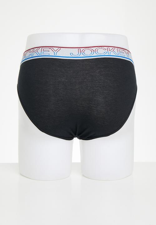 Jockey - 3 pack plain new gen jockey brief - black/bluest eyes/obsidian