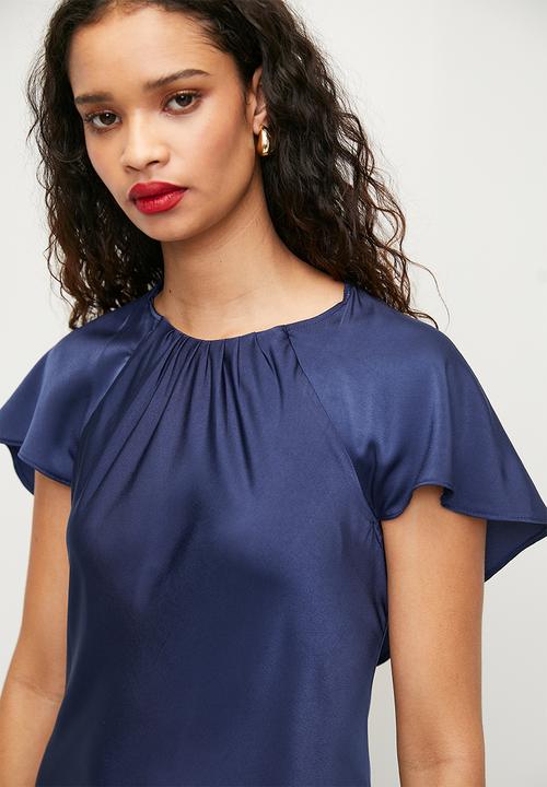 MILLA - Flutter sleeve midi dress - medieval blue