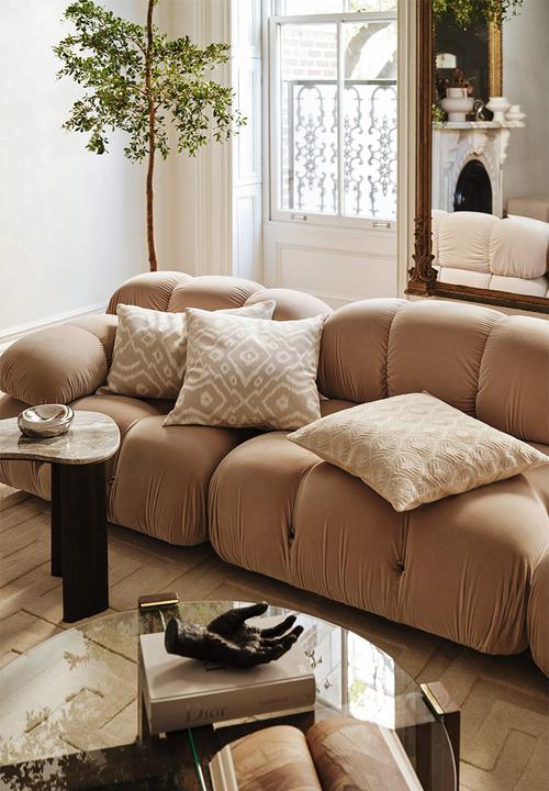 H&M - Patterned cushion cover - Light beige Patterned