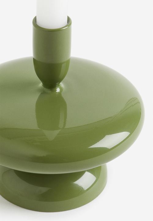 H&M - Glass candlestick - green