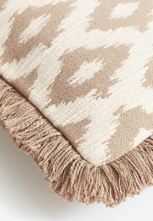 H&M - Jacquard-weave cushion cover - Beige Patterned