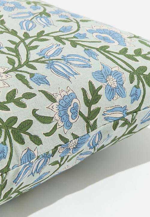 H&M - Patterned cushion cover - Light green Floral