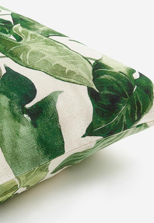 H&M - Patterned cushion cover - Light beige Leaves