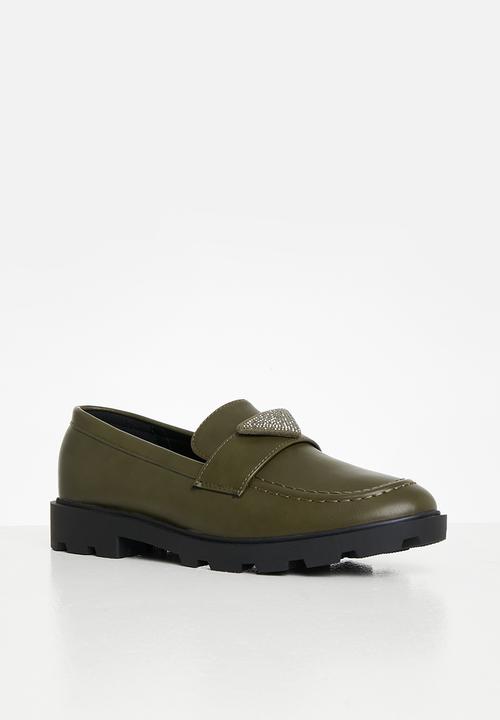 Oxford Street - Diamante loafer - olive