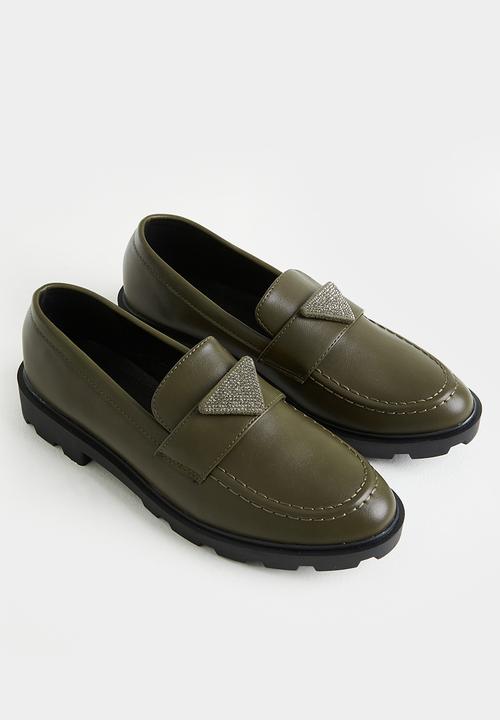 Oxford Street - Diamante loafer - olive