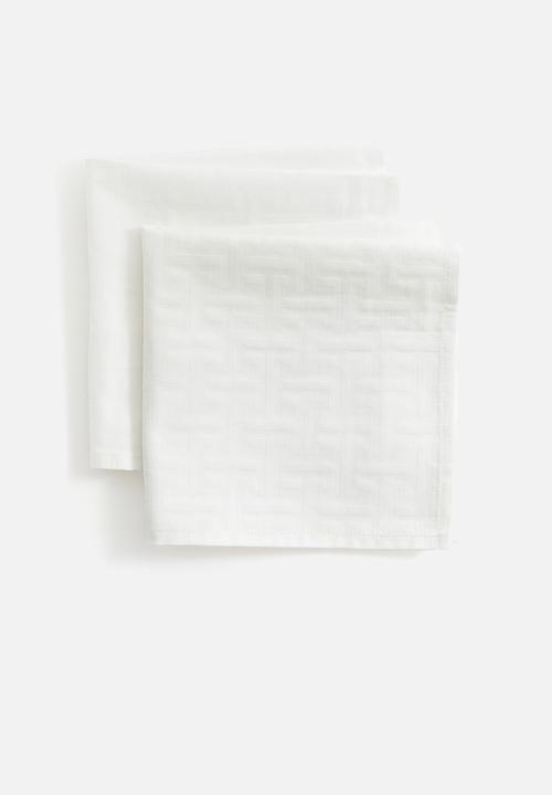 H&M - 2-pack jacquard-weave napkins - white