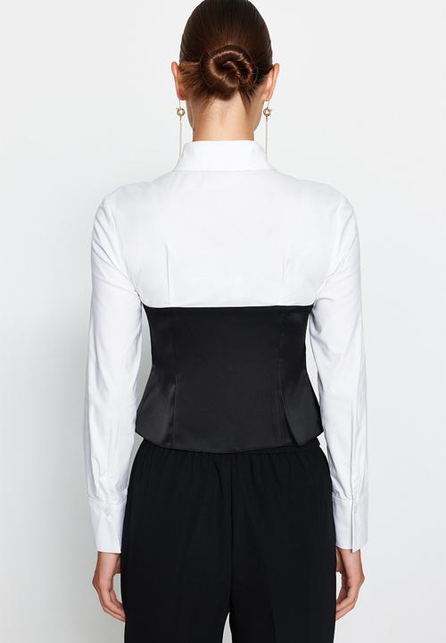 Trendyol - Fitted shirt - black and white