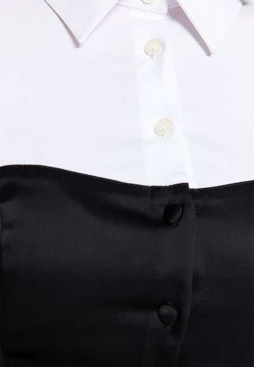 Trendyol - Fitted shirt - black and white