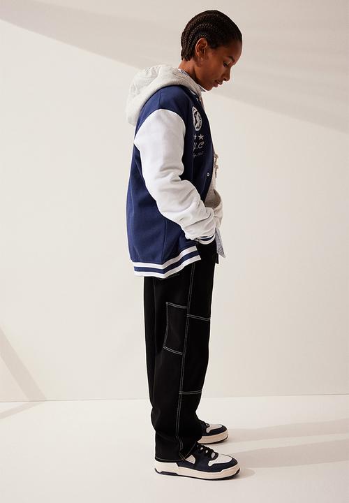 H&M - Baggy fit carpenter jeans - black