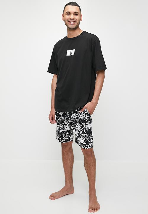 Calvin Klein - Short sleeve short set - black & White