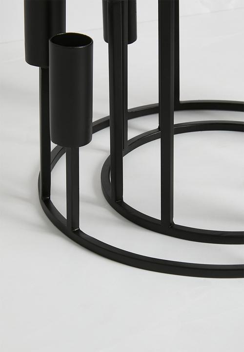 Sixth Floor - Candle Holder Set of 2 - Black