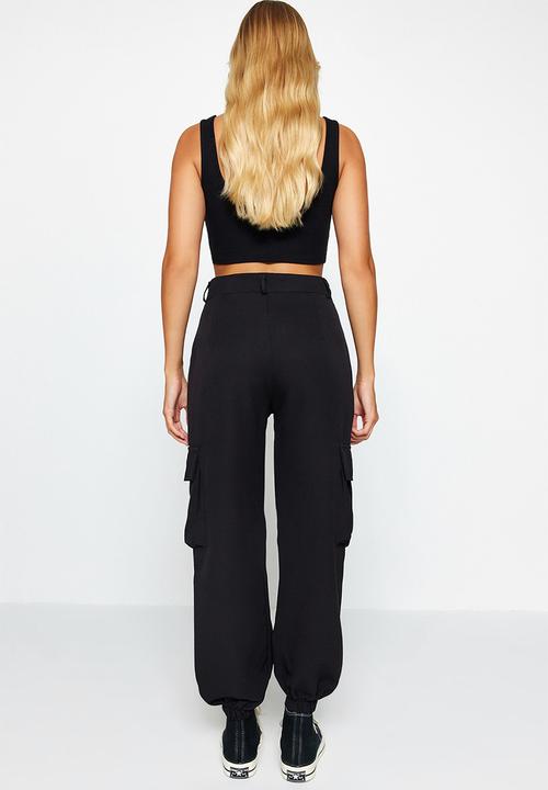 Trendyol - Woven Cargo Trousers With Pocket - Schwarz