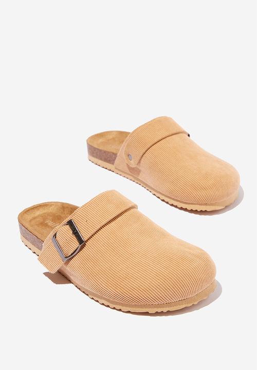 Cotton On - Rex buckle mule - camel cord