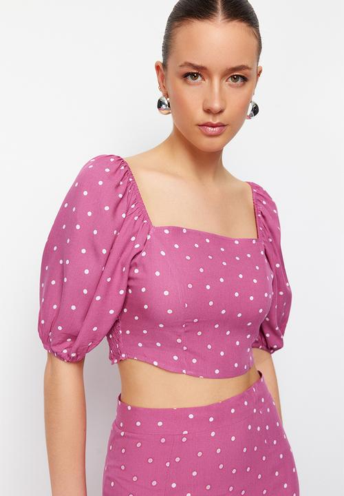 Trendyol - Slit midi woven two piece set - pink