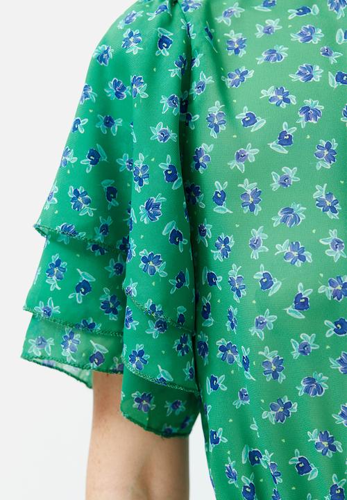 Trendyol - Floral pattern woven blouse - dark green