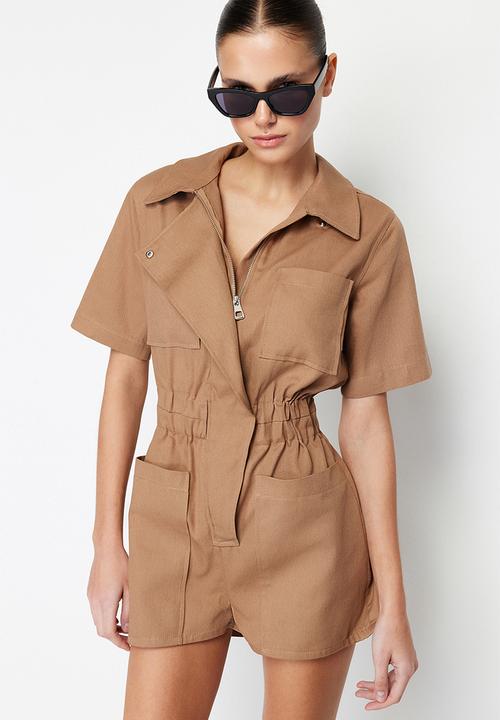 Trendyol - Gabardine jumpsuit - camel