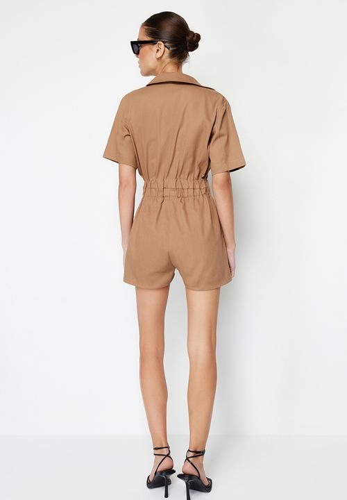 Trendyol - Gabardine jumpsuit - camel
