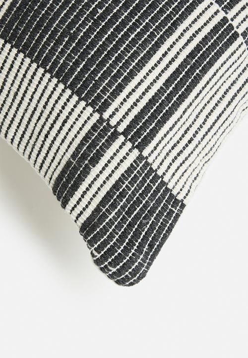 Sixth Floor - Gemma Cotton Woven Cushion Cover - Black & White
