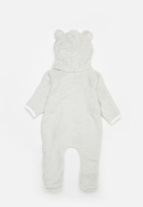 Little Lumps - Fleece zip babygrow - grey