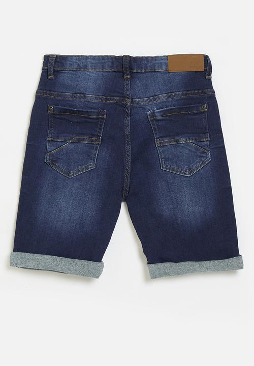 MINOTI - Boys dark basic denim short - dark denim